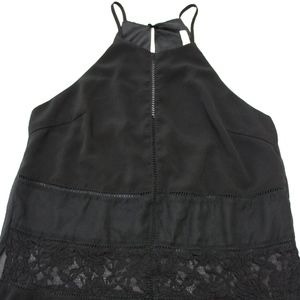 Lush Black Sheer tank with lace